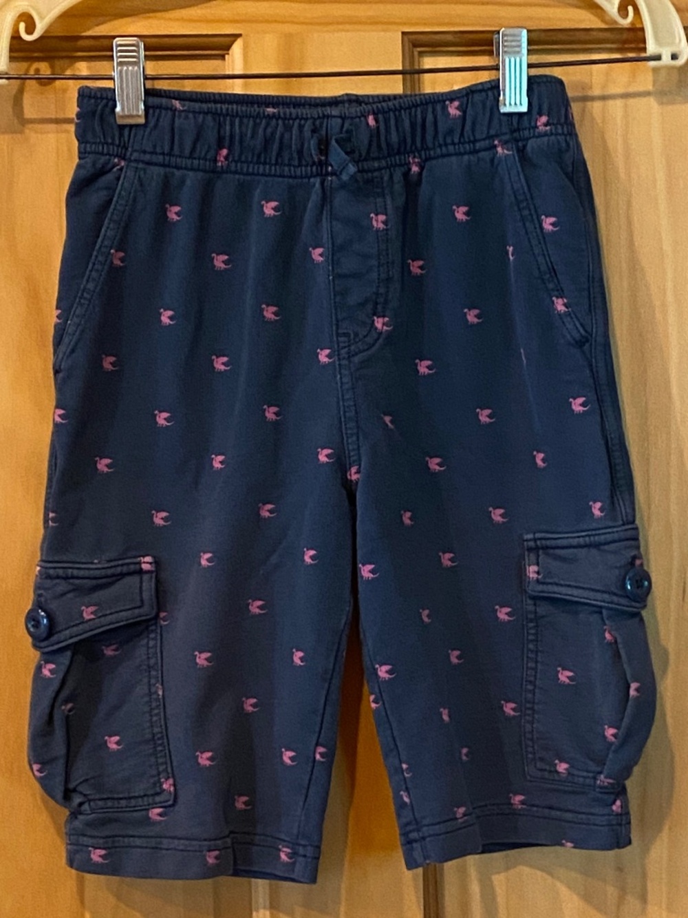 Tea Collections Boy's Navy and Dragon Patterned Cargo Shorts Size 10